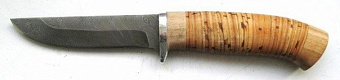 Нож Финский из дамасской ст., береста, граб, дюраль